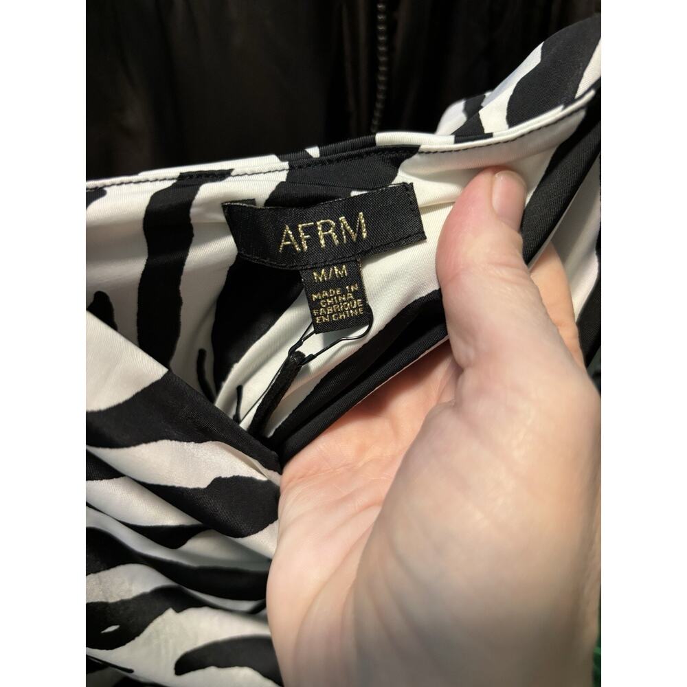 AFRM Black and White Zebra Print Mini Slip Dress - Picture 4 of 13